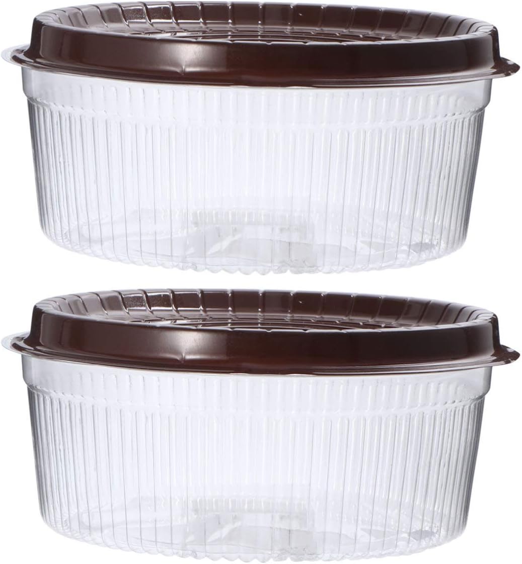 Yardwe 20pcs Plastic Cake Containers Carriers Clear Cake Boxes with