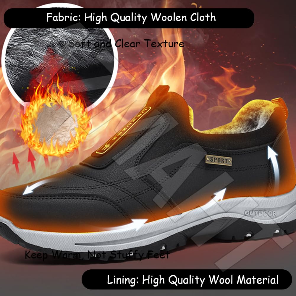 Mocassini Invernali Caldo Peluche Scarpe Basculanti Senza Lacci Sneakers Comode Dimagranti Camminata Scarpe Slip On per Fitness Passeggiata,Marrone,44/270mm