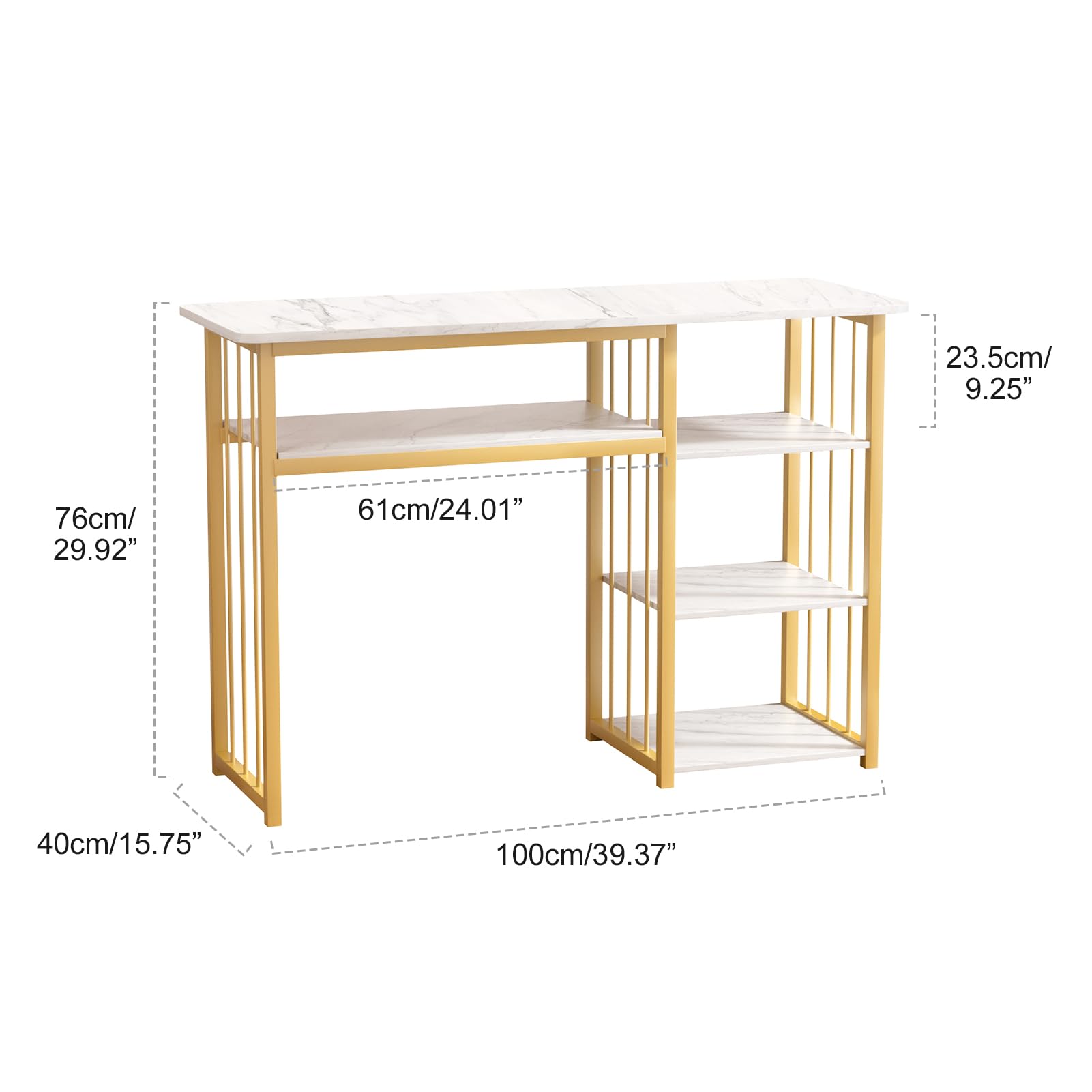 Manicure Table, Marbling Texture Nail Desk With Storage