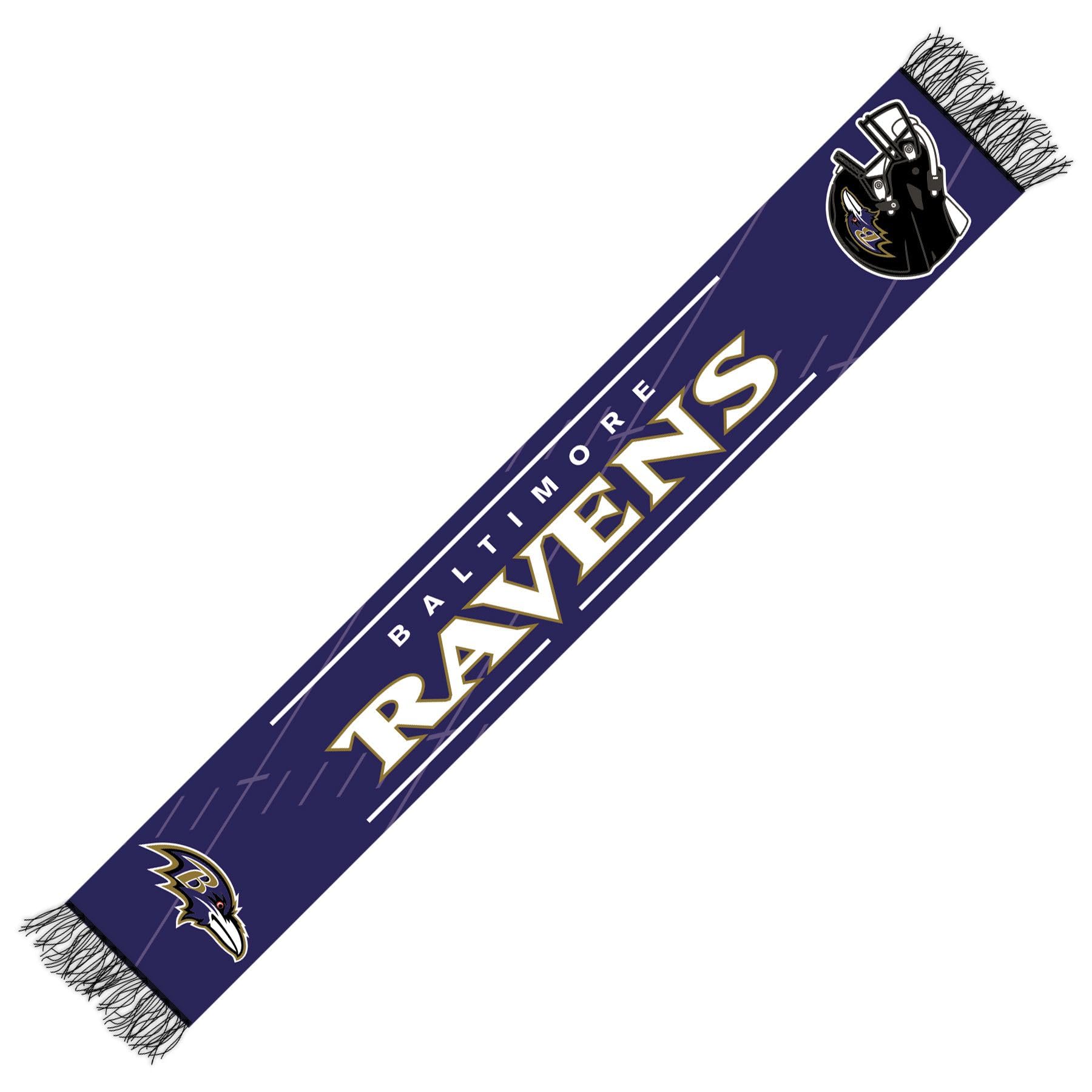 Great Branding NFL Scarf Baltimore Ravens Fan Scarf HD Knitted Jaquard, Multicolored