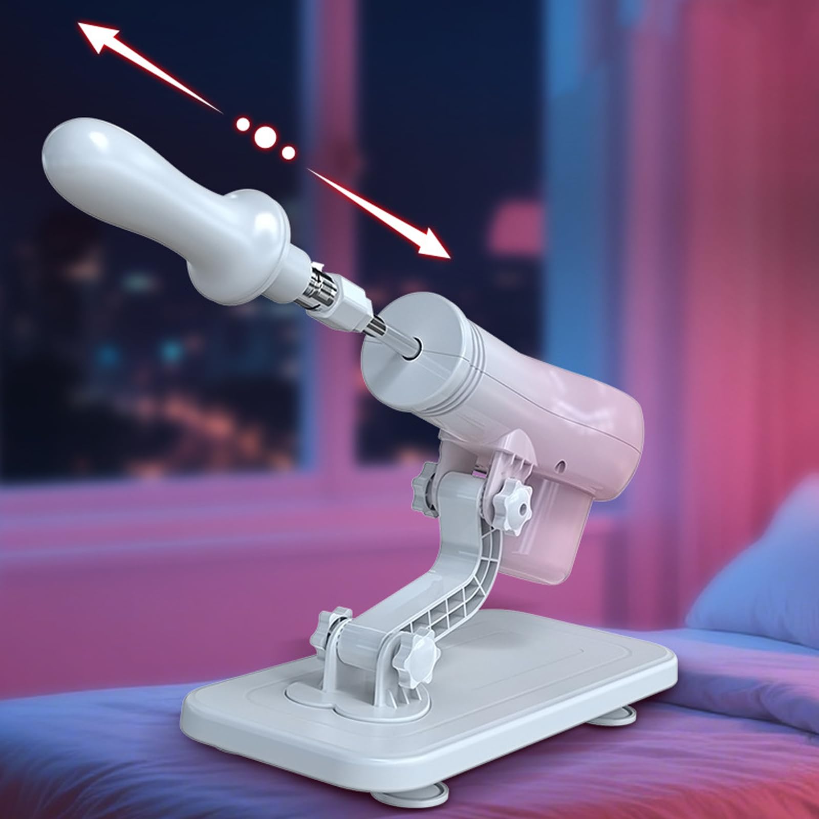 AMAZBEE Máquina sexual con consolador y plug anal Máquina de empuje automática con 3 conexiones XLR Máquina sexual Juguete sexual extremo para adultos (A)