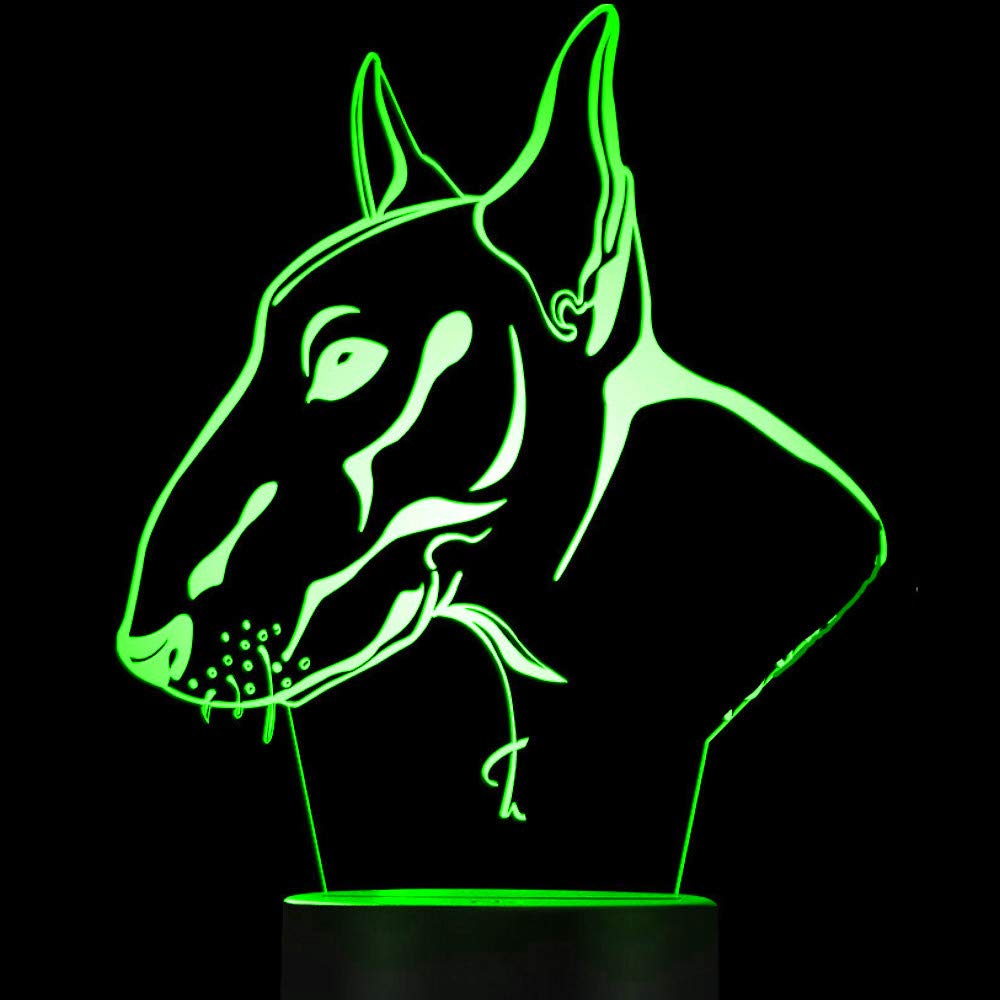 Jinson well Lámpara de baloncesto 3D para perro, ilusión óptica, luz nocturna, 7 colores cambiantes, interruptor táctil, mesa de escritorio, lámparas de decoración con base plana de acrílico, juguete