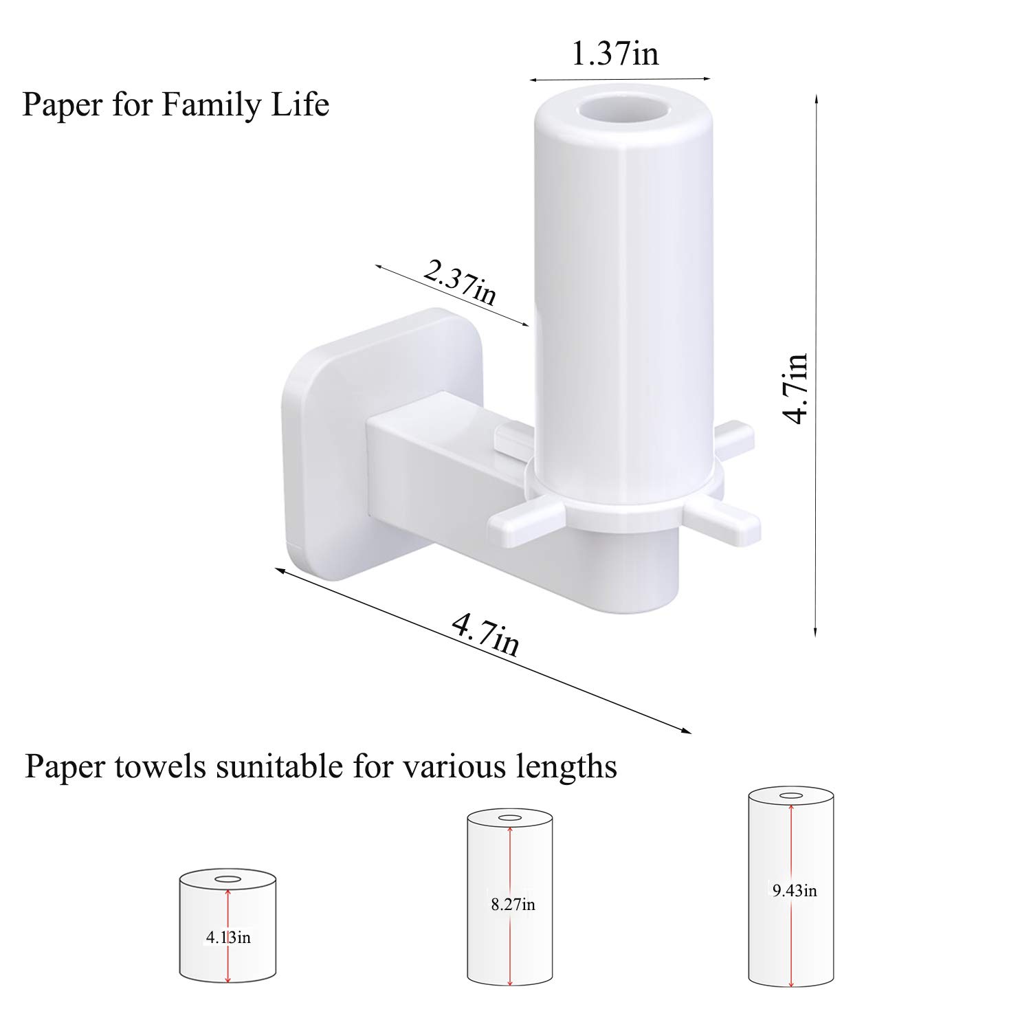 Self Adhesive Toilet Paper Holder No Drilling, White — Amazon image 2