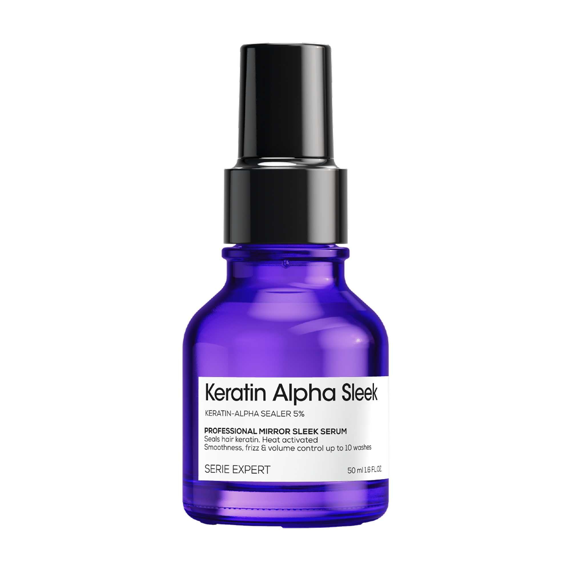 L'OREAL PROFESSIONNEL - Serum Cheveux Lisse Miroir Keratin Alpha Sleek - Scelle Durablement la Kératine - Anti-Humidité & Anti-Frisottis - Protecteur de Chaleur - Technologie Brevetée - 50 ml