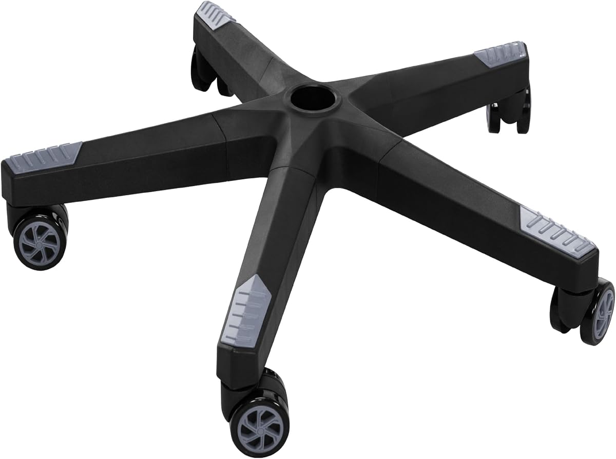 Pieza de repuesto de base de silla de oficina para juegos de nailon resistente de 28" con ruedas | Patas de base de silla de computadora con 5 ruedas