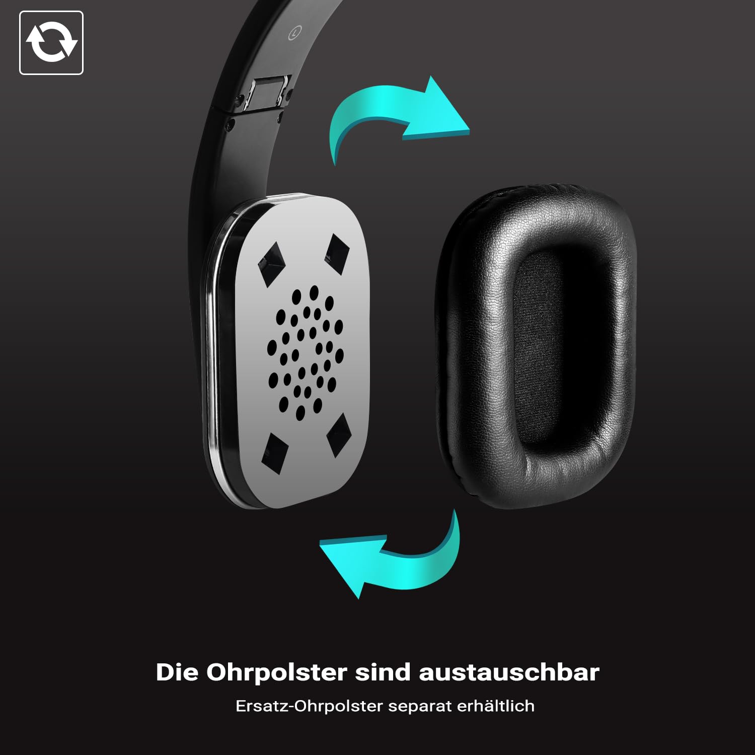 August EP650 - Bluetooth Kopfhörer v4.2 NFC mit aptX Low Latency - Stereo Over Ear Headphones Audio App kabellose Kopfhörer mit Mikrofon für Freisprecher tiefer Bass 15h Akku (schwarz)