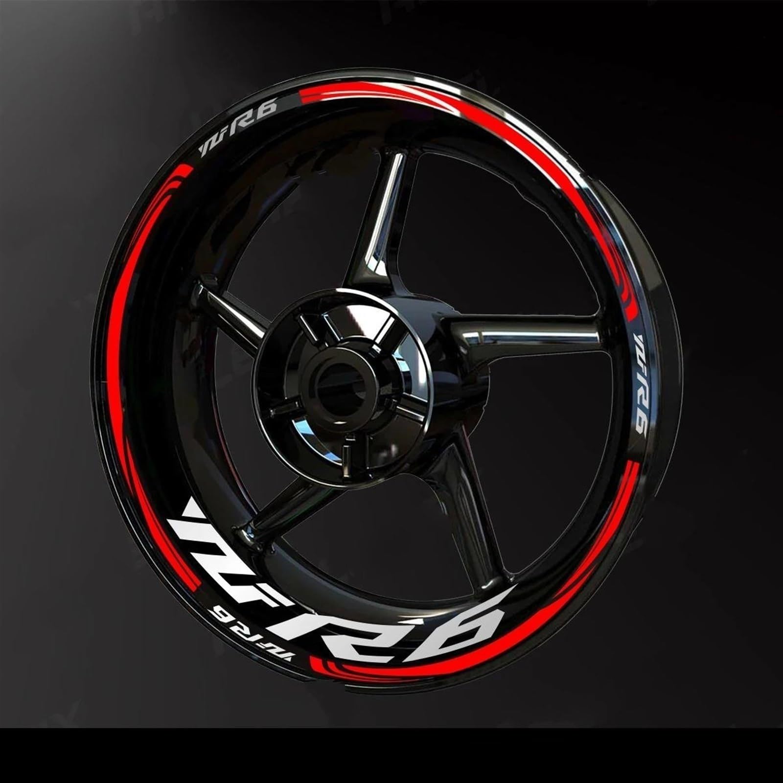 Motorcycle Accessories Wheel Stickers Reflective Rim Motorbike Waterproof Decals for Yamaha YZF R6 2017-2022 Decorative(Color2)
