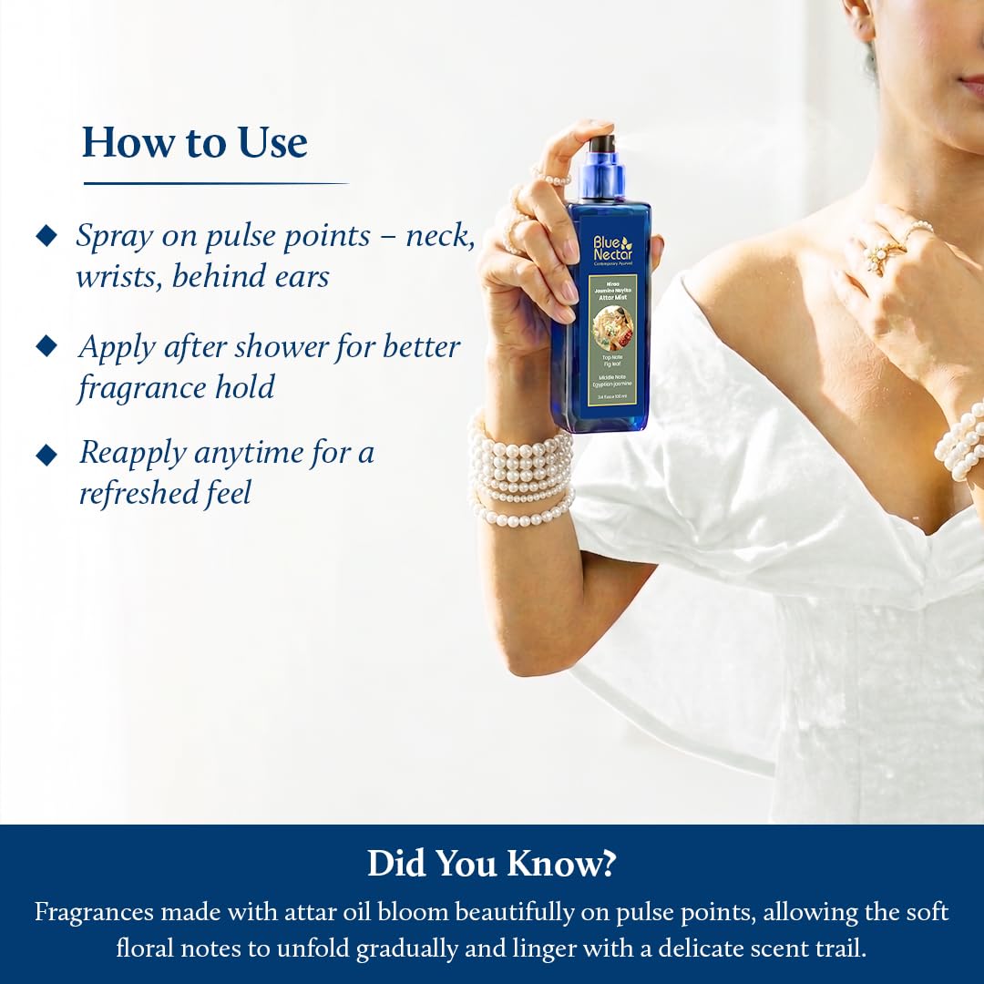 Blue Nectar Niraa Udupi Jasmine Body Mist para una frescura y relajación duraderas