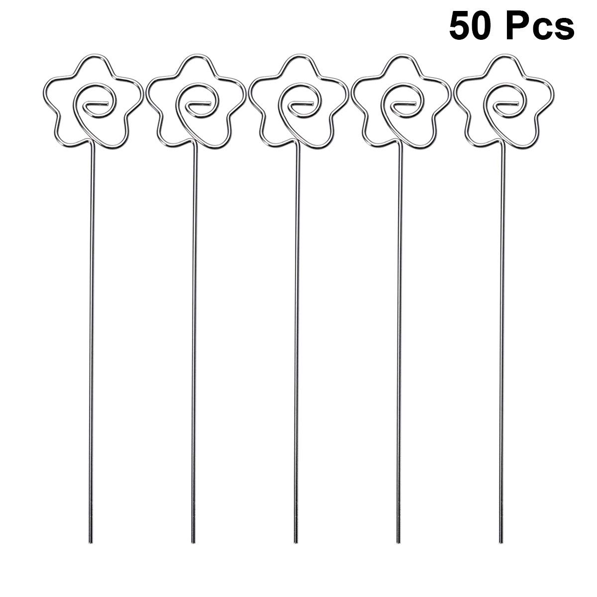 TOPBATHY Metal Photo Clip Holders Flower Shape Table Card Stand for Wedding Party 50pcs