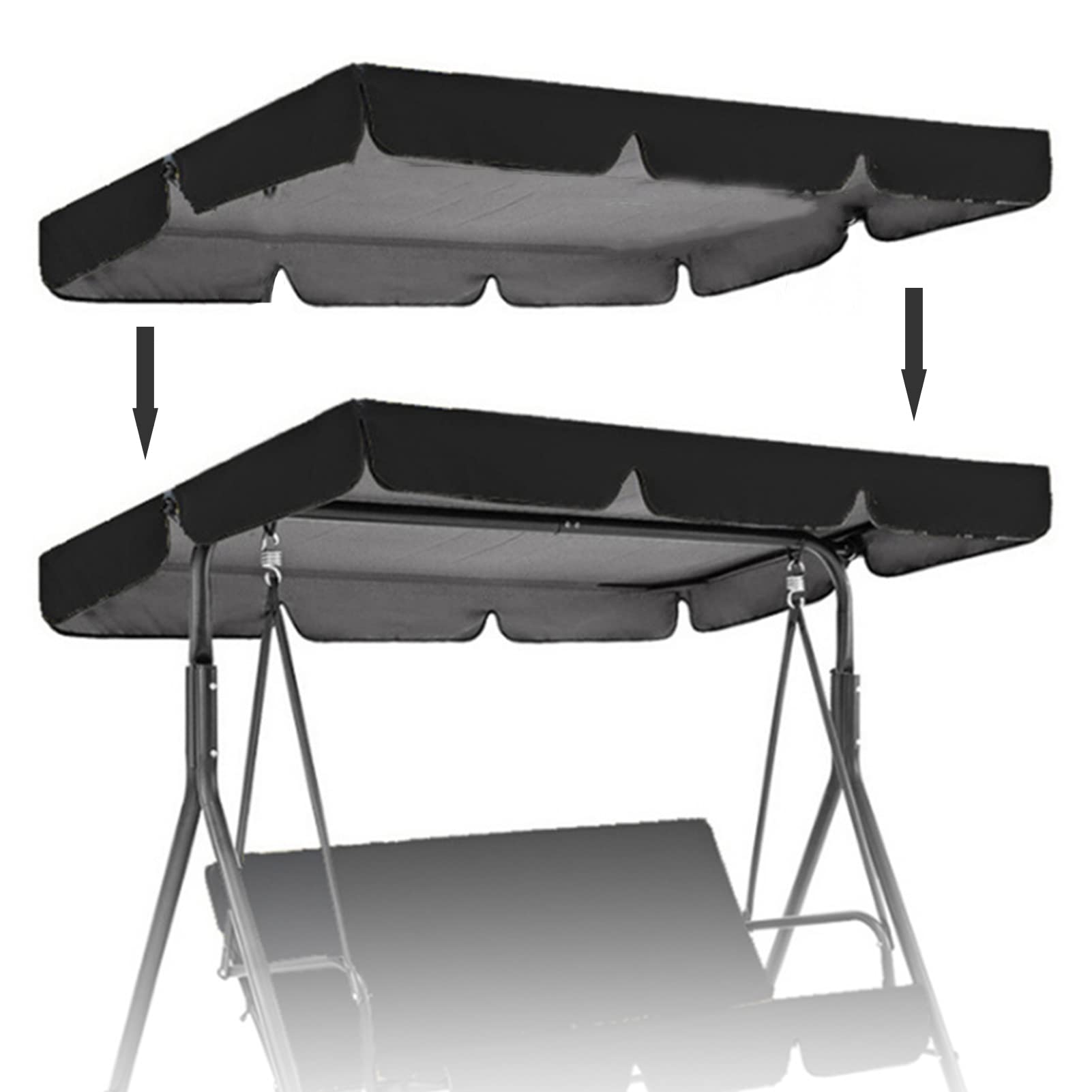 Baldacchino Per Altalena Da Giardino 195x125cm - Impermeabile E Anti UV Marrone - Foto 9