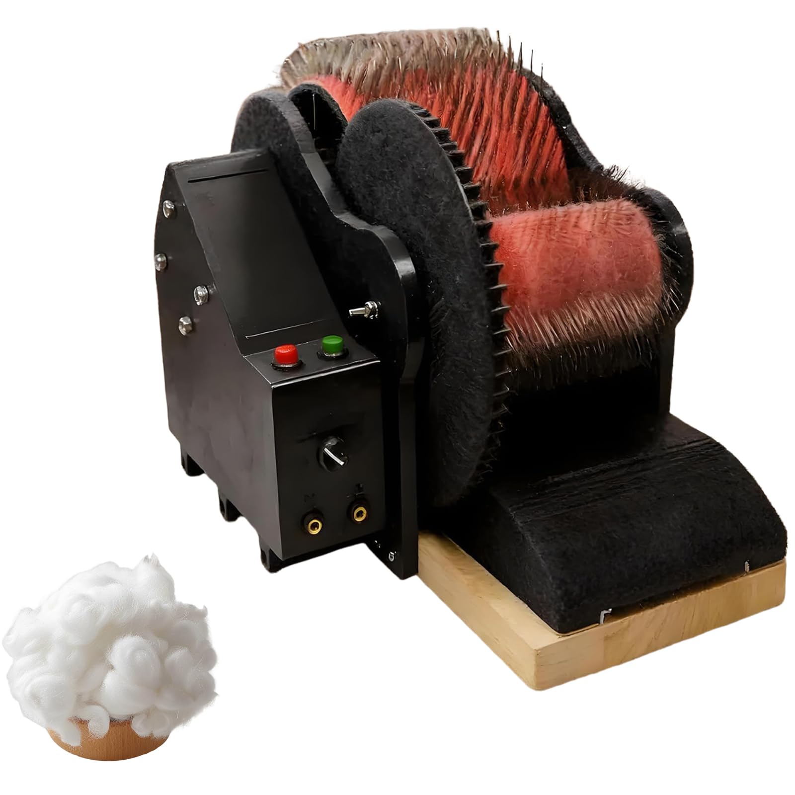 Jybnbbe As Shown Electric Wool Carding Machine With Foot Pedal, Diy Craft Drum Carder, Adjustable Speed For Mixing Carding Felt Projects