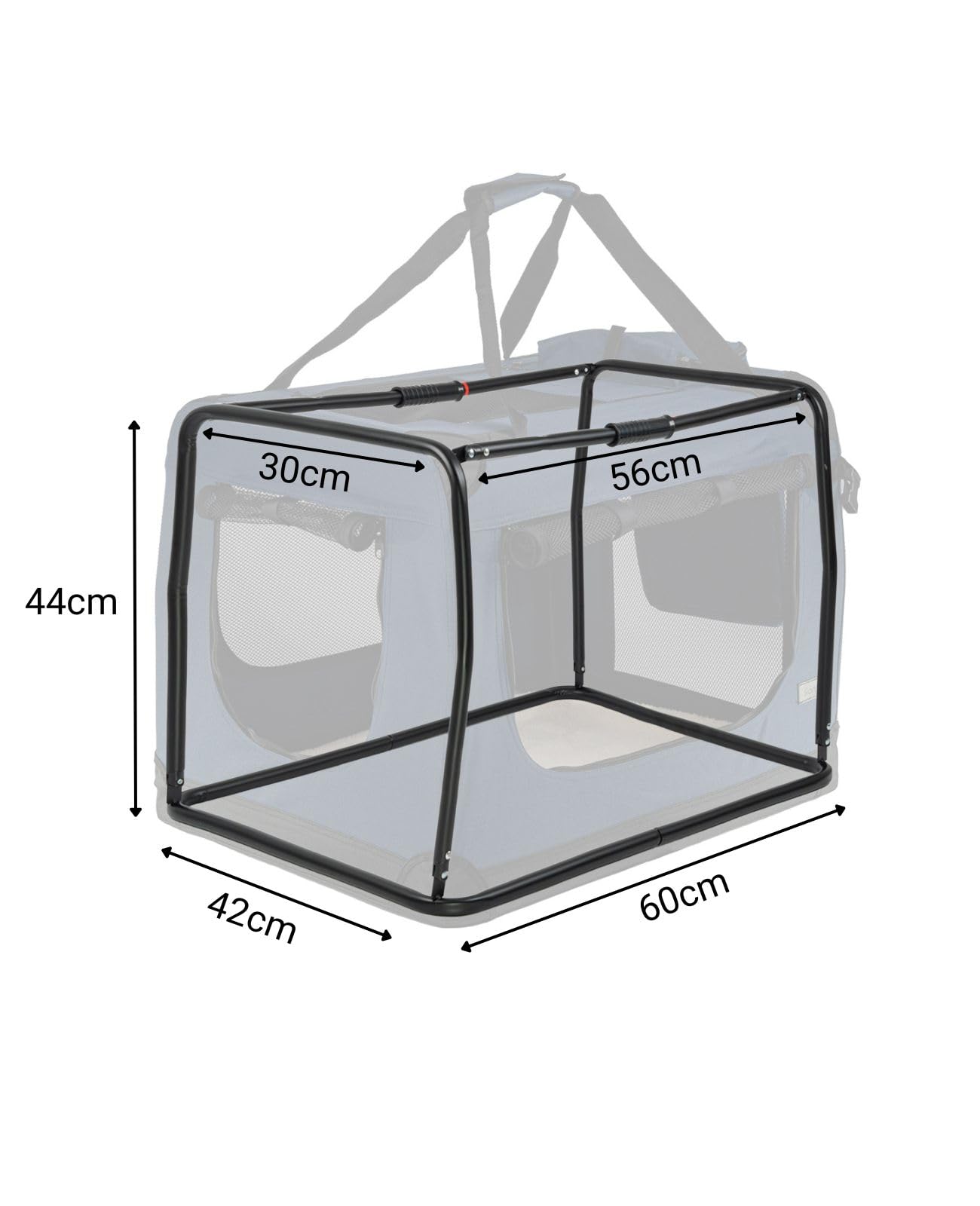 lionto Borsa trasportino per cani pieghevole per viaggi e auto, 60x42x44 cm, box di trasporto stabile con maniglie per gatti e animali fino a 12 kg, scatola in tessuto, blu scuro