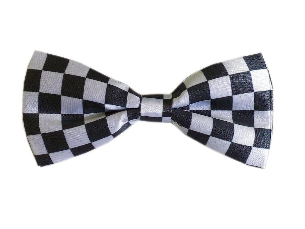 BLACKSMITH Black And White Checks Bowtie