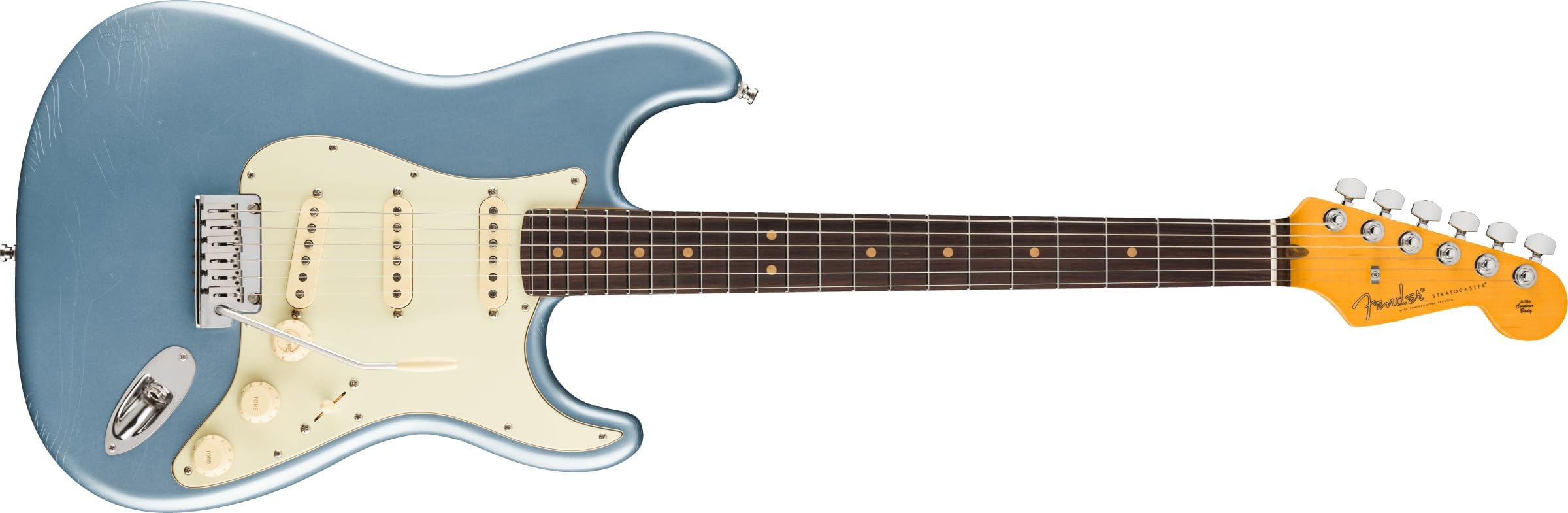 American Ultra Luxe Vintage '60s Stratocaster Electric Guitar - Ice Blue Metallic, Heirloom Lacquer