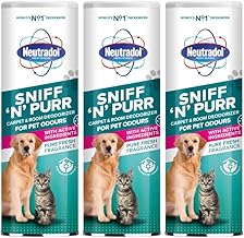 Neutradol Sniff n Purr Pet Deodoriser, Odour Neutraliser for Pet Areas, Carpet & Room Deodoriser For Pet Odours, Pure Fresh, Multipack (Pack of 3)