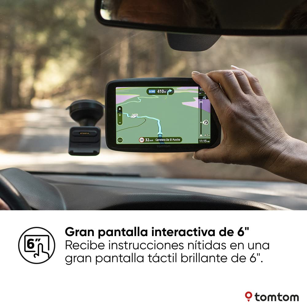 Tomtom GPS para Coche GO Navigator, 6 Pulgadas, información del tráfico en Tiempo Real y Prueba de alertas de radares de tráfico, mapas del Mundo, actualizaciones vía Wi-Fi