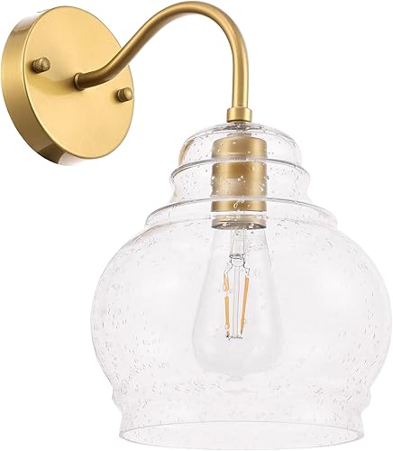 Miniatura 5 de Elegant Lighting Living District Interior Moderno Hogar Decorativo Brillante Techo Pierce 1 Luz Latón y Claro Sembrado Cristal Aplique de Pared