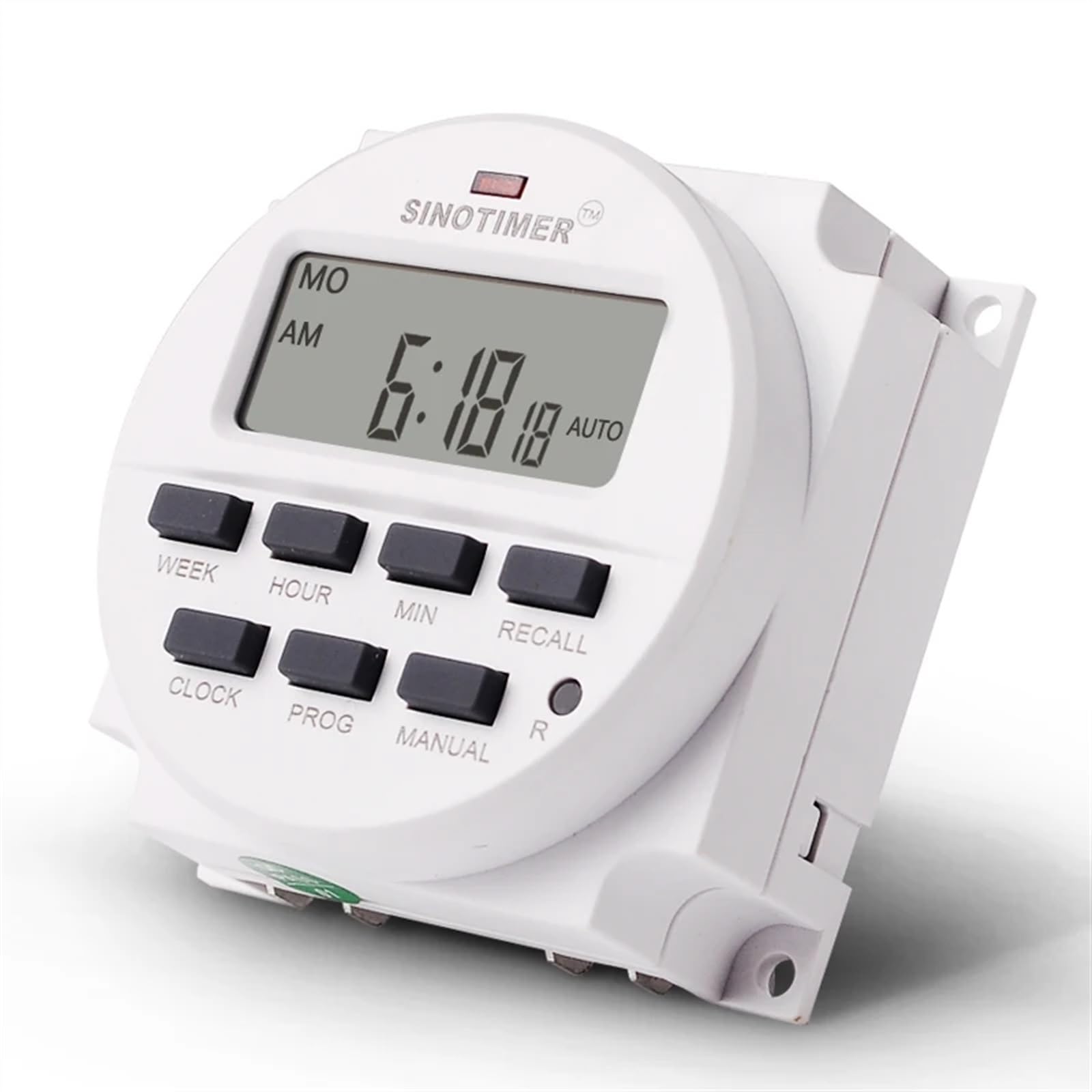 Pantalla Grande Temporizador Digital LCD de 1.598 Pulgadas 12V CC Interruptor de Tiempo programable de 7 días con relé en el Interior