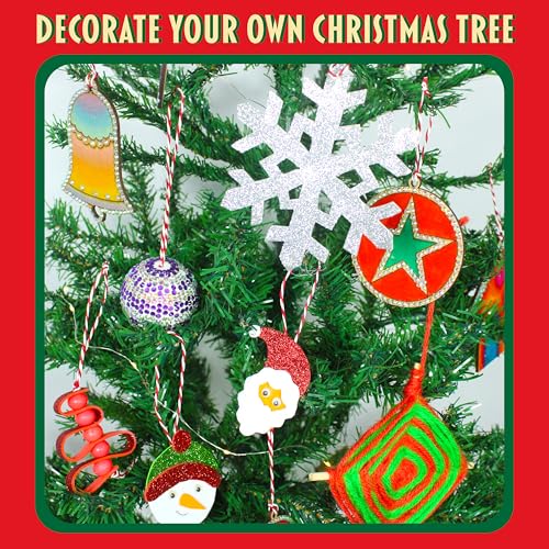 Image of Butterfly EduFields Santa's Craft Shop Christmas Activity Kit | Holiday Arts & Crafts Set for Kids Ages 4+ | Make 20+ Ornaments with Wood Painting, Bead Crafts & Gem Art | Creative DIY Christmas Decoration Kit