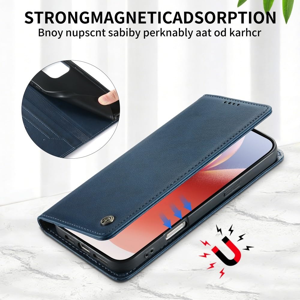 Generic custodia compatibile con Google Pixel 10 Pro XL (colore: rosso) tinta unita retrò portafoglio in pelle slot per carte di credito flip cover magnetica