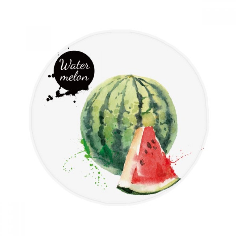 Tapis de pastèque aquarelle 80cm pour sol de salon et cuisine
