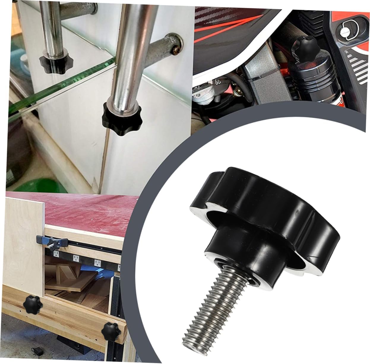 Mikinona Screw Knob Shape Clamping Threaded Replacement Handle for Machinery Comfortable Grip Easy Versatile Use Various Applications