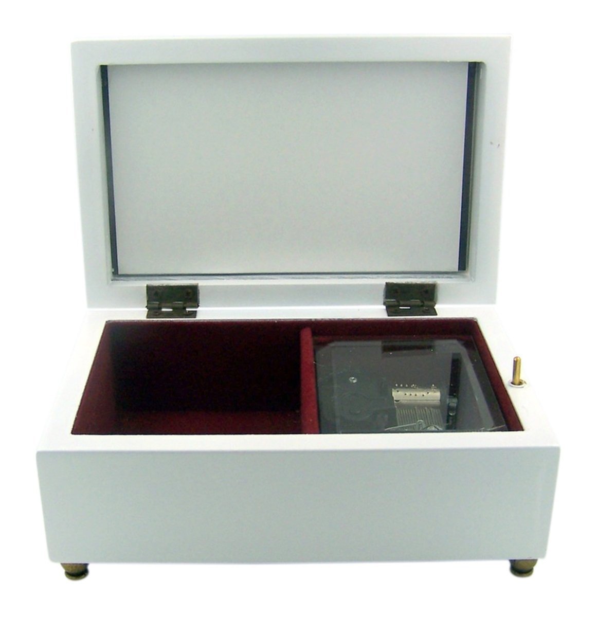 (Guardian Angel - White) - Catholic Religious Guardian Angel Stained Glass White Wood Musical Jewellery Box, 17cm