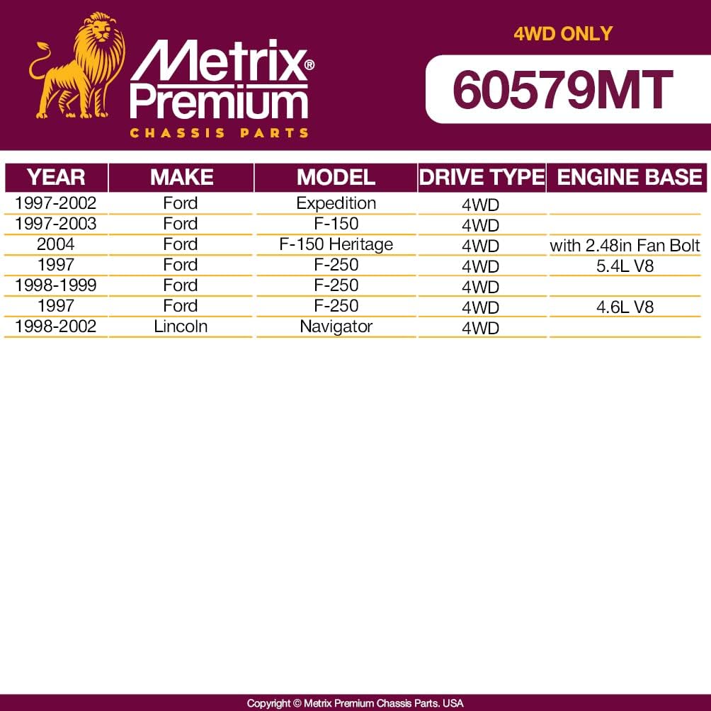 Metrix Premium Chassis Parts - Front 14pc Suspension Kit Fits 97-02 Ford Expedition, 98-02 Lincoln Navigator, Ball Joints, Tie Rod Ends, Pitman Arm, Idler Arm, Sway Bar Links, Control Arms