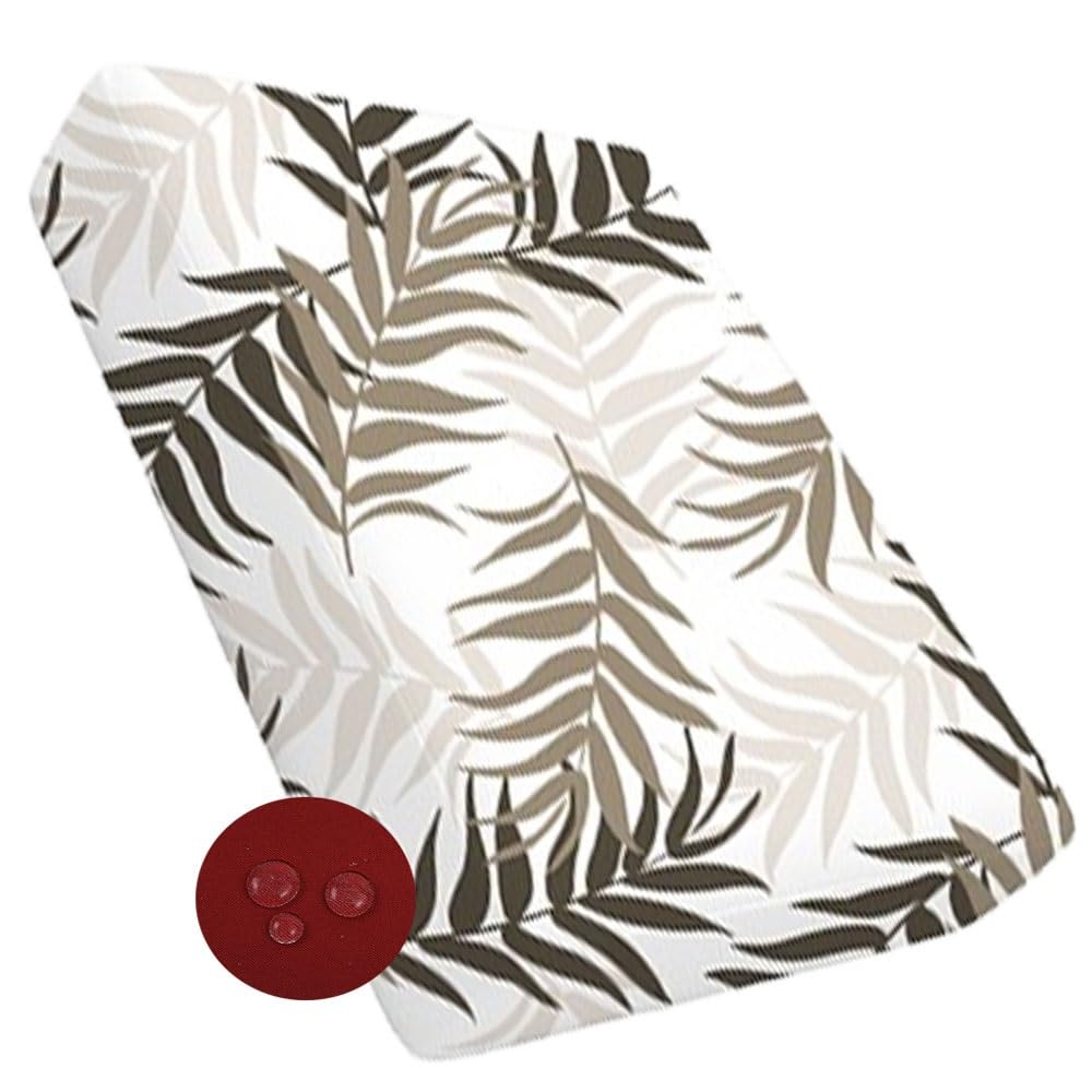 VEAI Waterproof Sofa Seat Cushion Cover with Zipper, 60x60cm & 50x50cm, Chair Seat Pads Cover for Indoor & Outdoor Patio Rattan Furniture(A21,33x65x10 cm)
