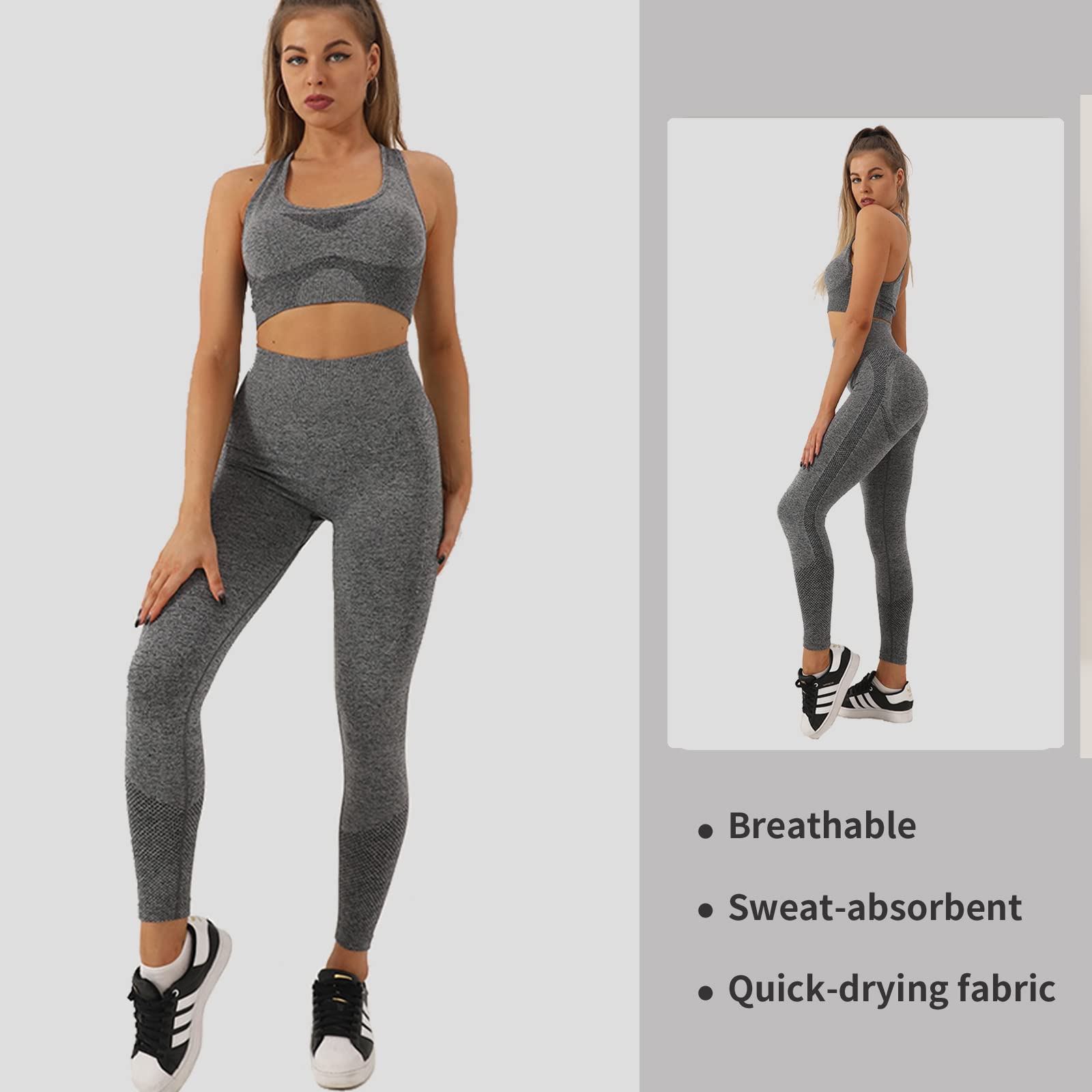 Merlvida Leggins Sportivi Donna Vita Alta Leggings Push Up Pantaloni Palestra Controllo della Pancia Anticellulite Pantacollant Opaco Elastici Tuta Collant Abbigliamento Sportivo Donna Yoga Fitness