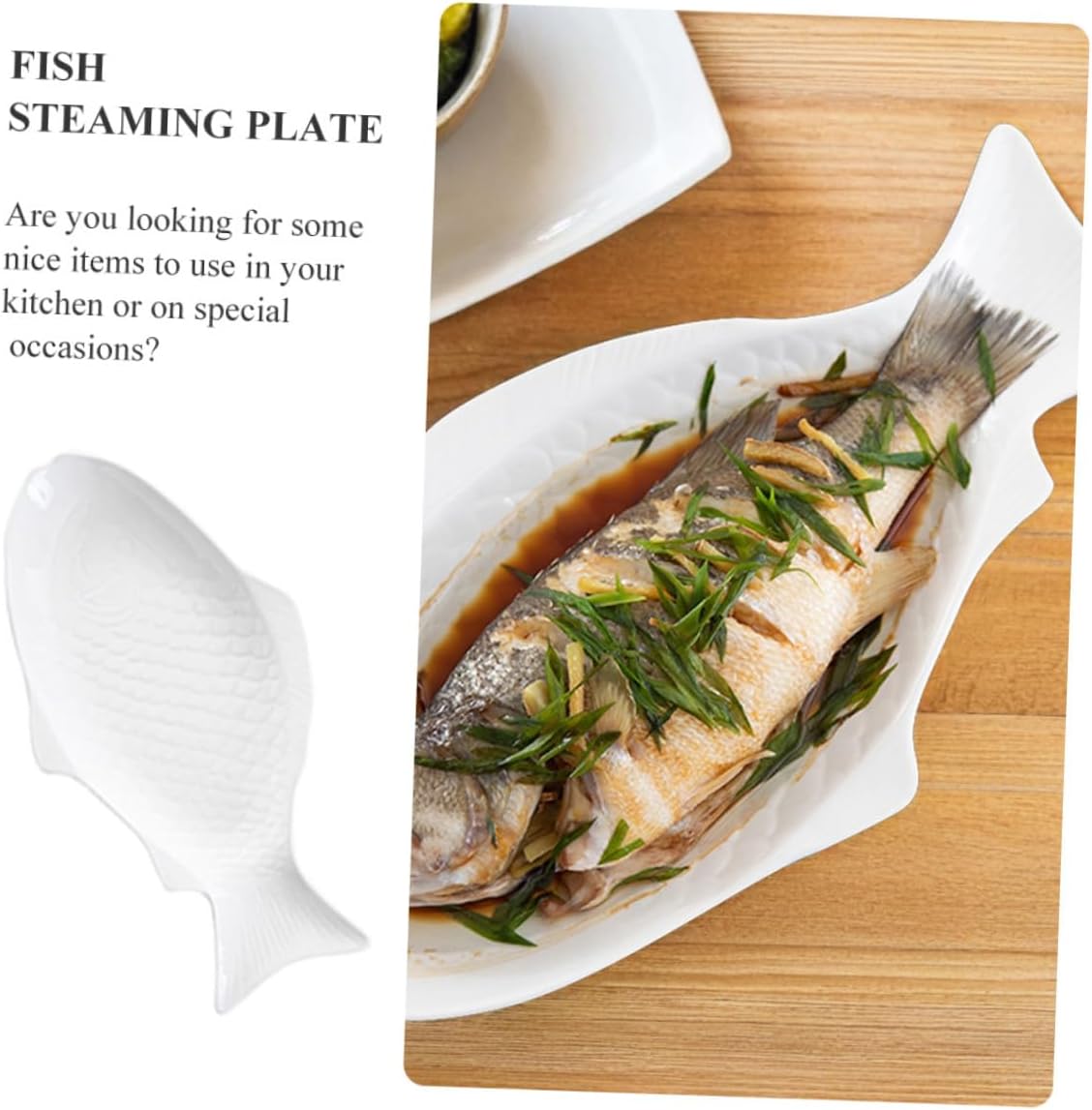 OSALADI Fish Shaped Plate Salad Bowl Dessert Bowl Seasoning Serving Bowls Appetizer Bowls Mixing Bowls for Home Restaurant Buffet White