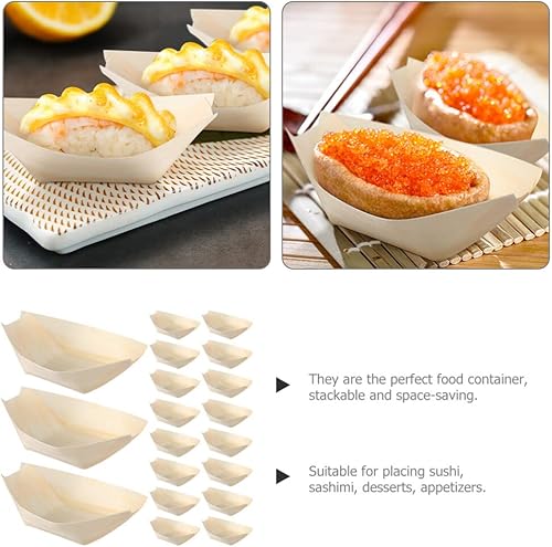 Miniatura 8 de Kichvoe 120 platos desechables de sushi para aperitivos, para fiestas, bodas y barbacoas, recipientes decorativos únicos para servir aperitivos y