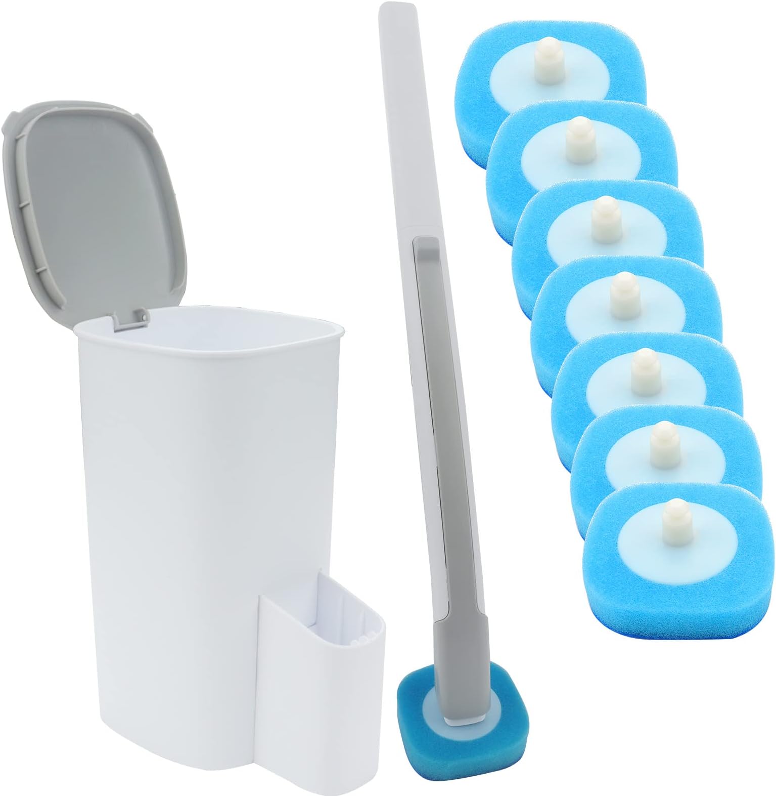 Wall Toilet Wand Kit, Disposable Toilet Cleaning Set with 16 Toilet