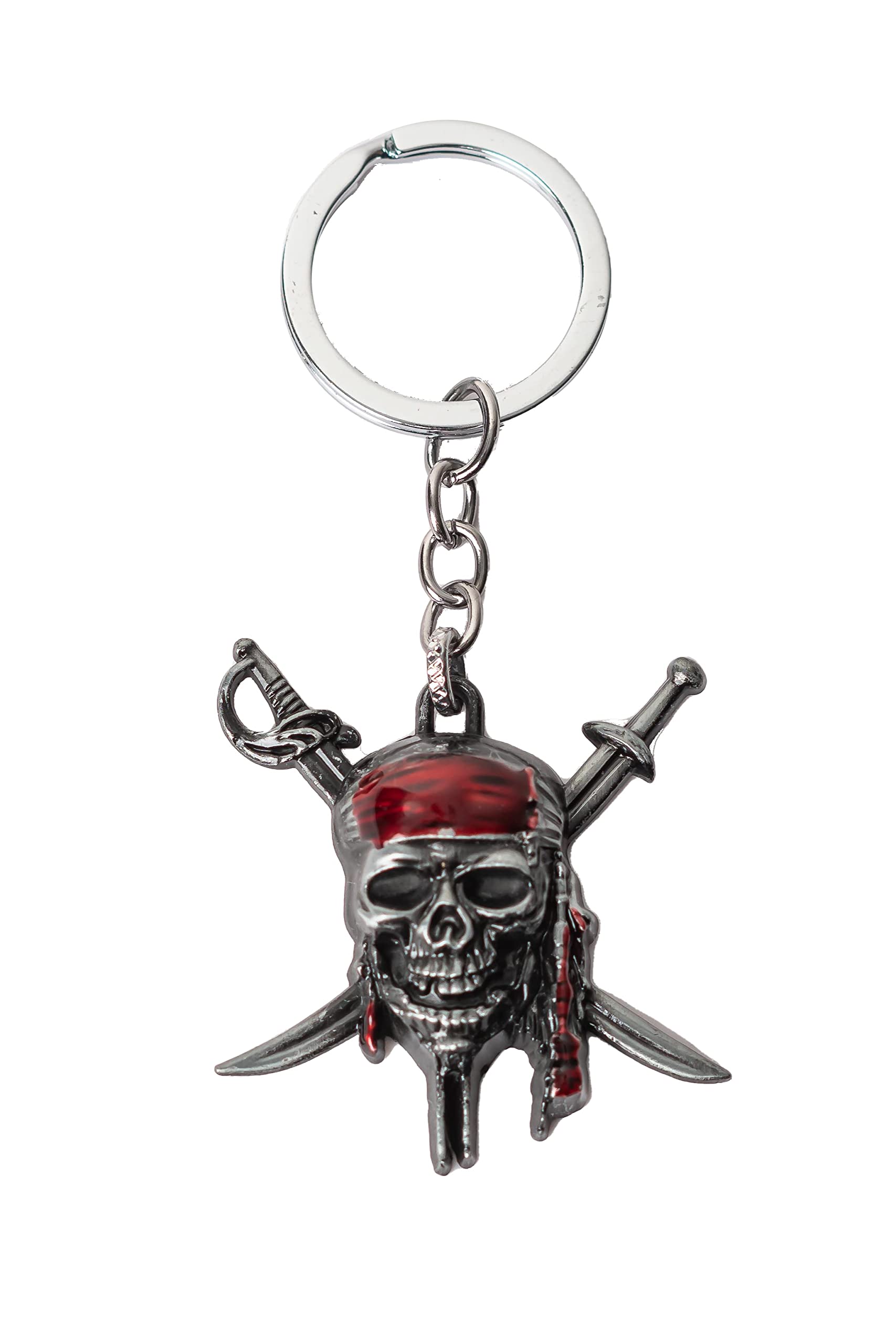 Metal Pirates of Caribbean Skull Keychain (Silver)