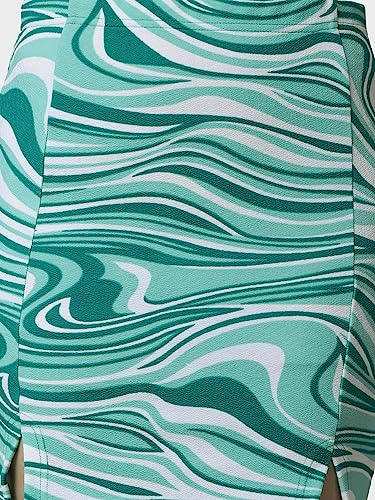 Image of POPWINGS Women Casual Pencil Slit Printed Skirt for Women | Summer Skirt for Women | Concert Slit Short Skit for Women