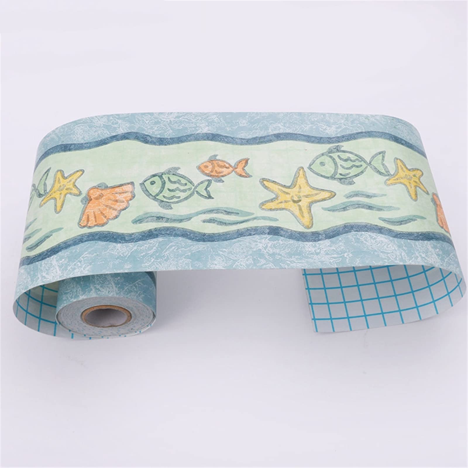 Sdsdgrw Cartoon Drawing Fish Starfish Wallpaper Border, Wallpaper Border Stickers Pvc Peel And Stick Multicolor(Cartoon Drawing Fish Starfish)