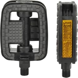 Pedales Metalicos Bicicleta Fischer Adultos Tour plástico Antideslizante Pedales, Color Negro, One Size