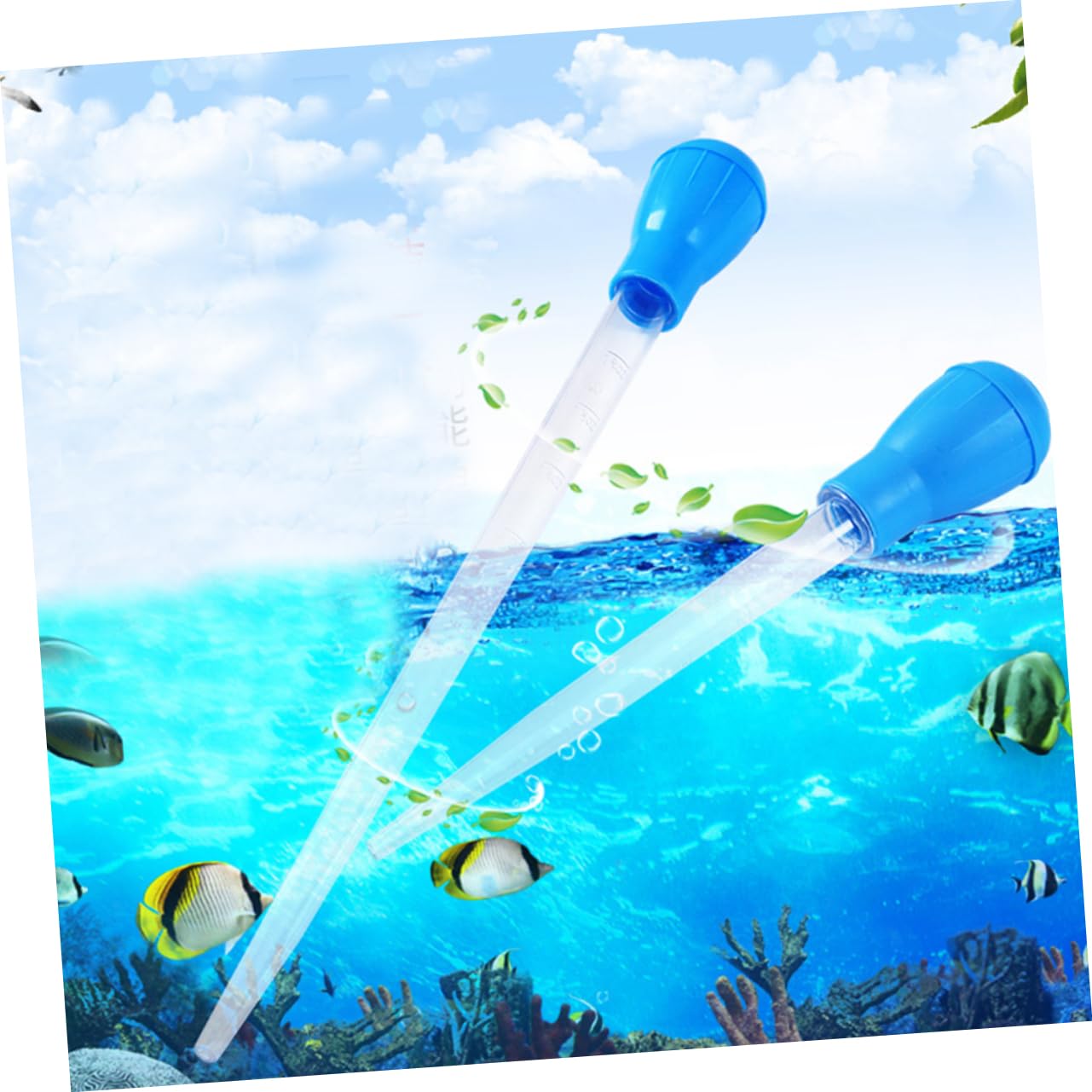 Yardwe 3pcs Aquarium Accessories 30ml Fish Tank Cleaning Kit Water Changer Dropper Feeder Cleaner Pipette