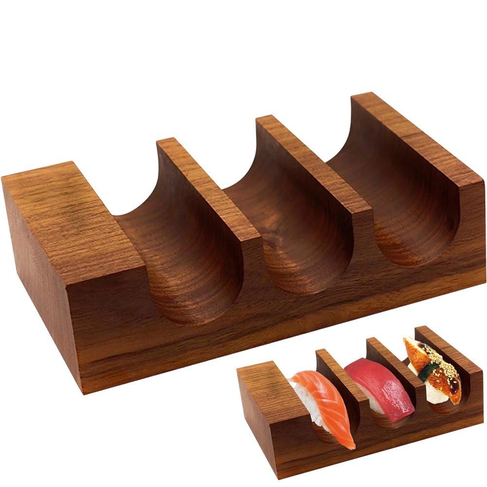 Support à sushis en bois anti-glisse pour réussir la présentation de vos buffets de fête