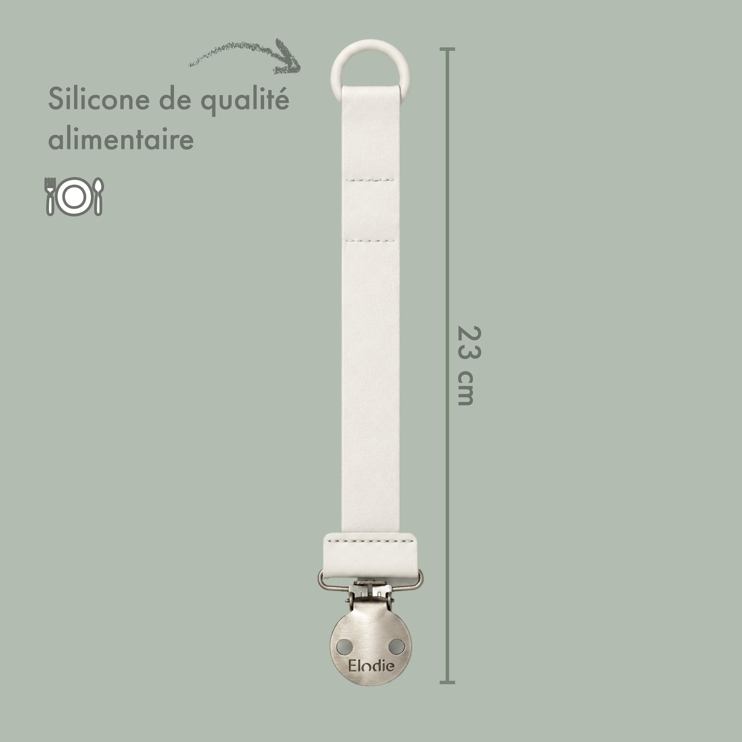 Elodie Details Pack de 2 Attache-Tétine en Tissu et Clip en Acier Inoxydable, pour Bébé Garçon et Fille, Anneau Universel en Silicone - Powder Pink/Soft Terracotta