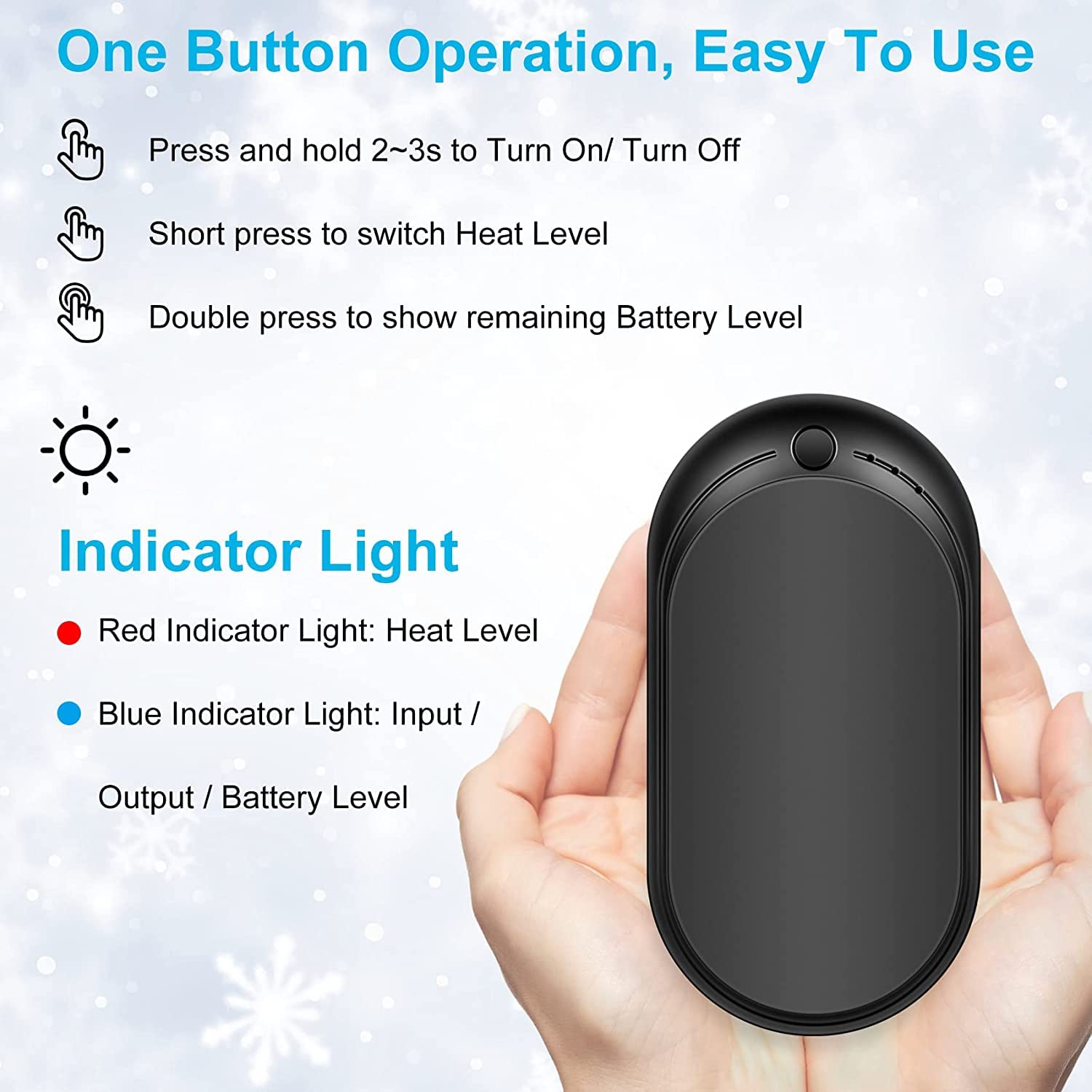 5200Mah Portable Batterie Externe USB Pocket Chauffe-main électrique Réchauffeur Rechargeable, Argent - Santé - Mieux Vivre