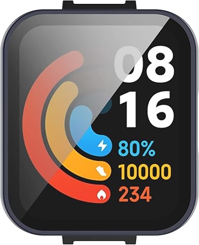 Miniatura 9 de Paquete de 2 fundas protectoras de pantalla compatibles con Redmi Watch 2 Lite, accesorios de policarbonato de vidrio templado, resistente a los