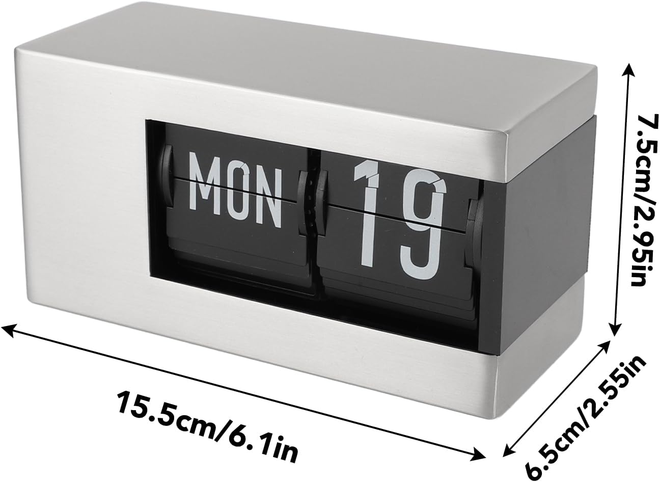 Zunate Flip Clock, Retro Flip Desk Shelf Clock, Auto Flip Desk Table Clock, Retro Flip Down Clock Mechanical Digital Flip Desk Clock, Internal Gear Operated Flip Down Clock for