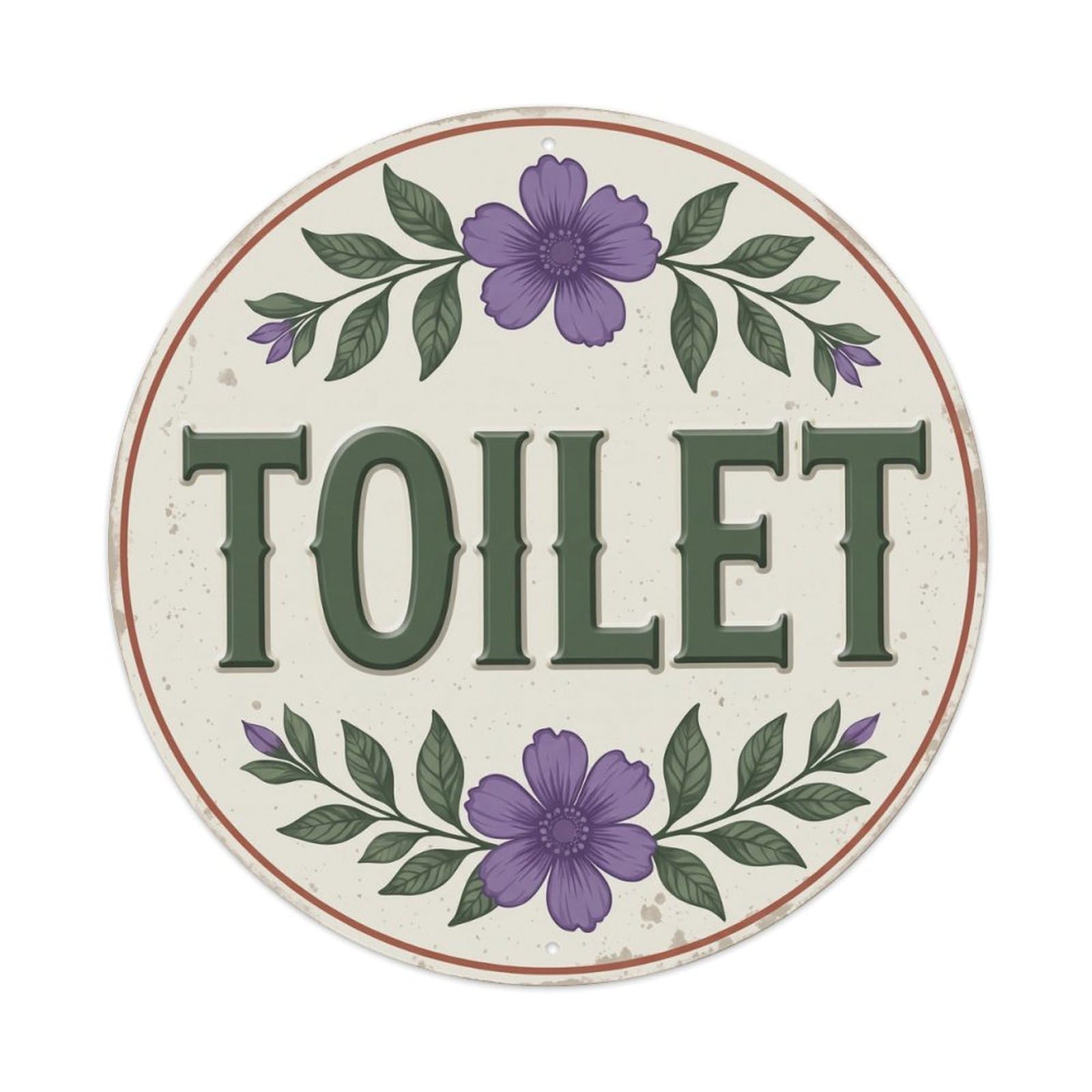 Okahys 8X8inch(20X20cm) Toilet(Wc) Signage Violet Vintage Metal Tin Sign