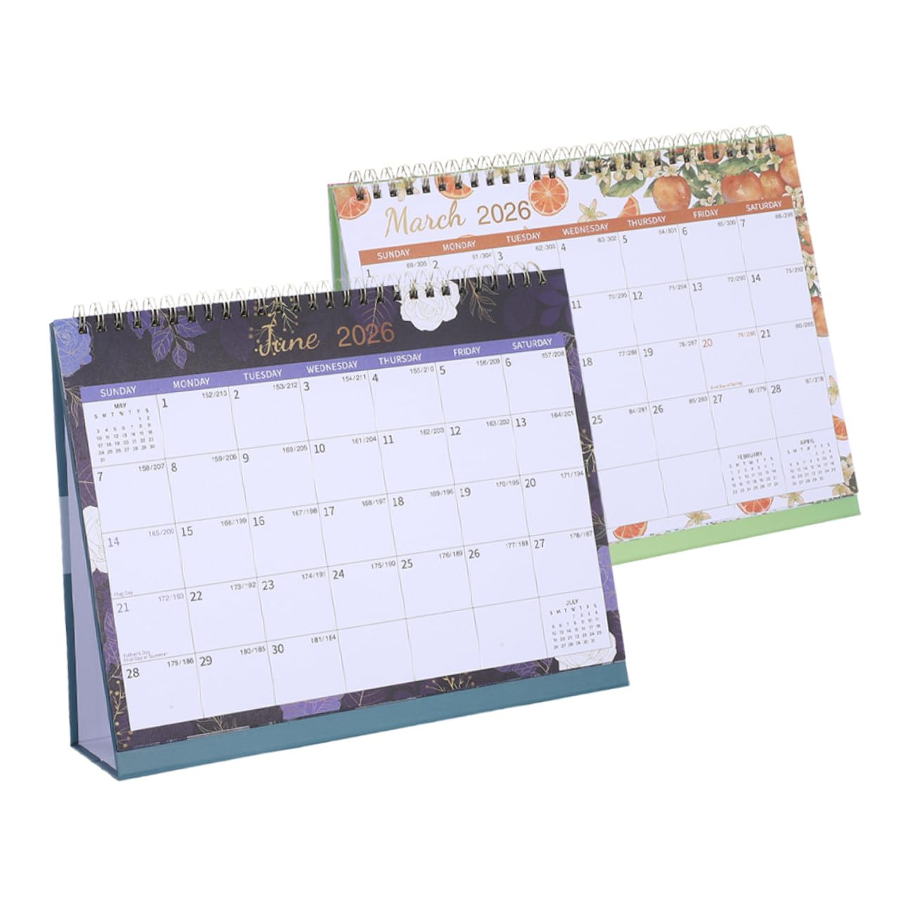 2pezzi Calendario Mensile da Tavolo Calendario da Scrivania con Rilegatura Spirale Planner Mensile in Inglese Design Minimalista per Ufficio e Casa