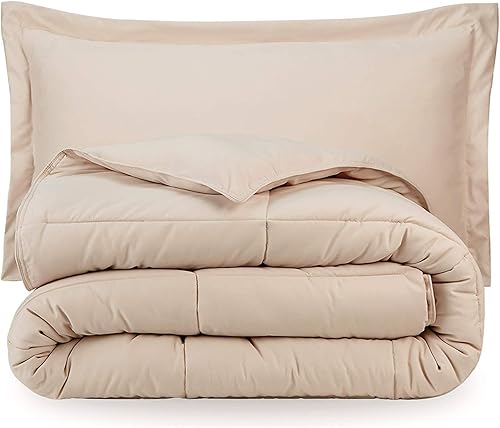 Miniatura 1 de RAJVEER TEXTILE Edredón alternativo de plumón de 3 piezas con 2 fundas de almohada, para todas las estaciones, 500GSM, ligero, 8 lazos en las