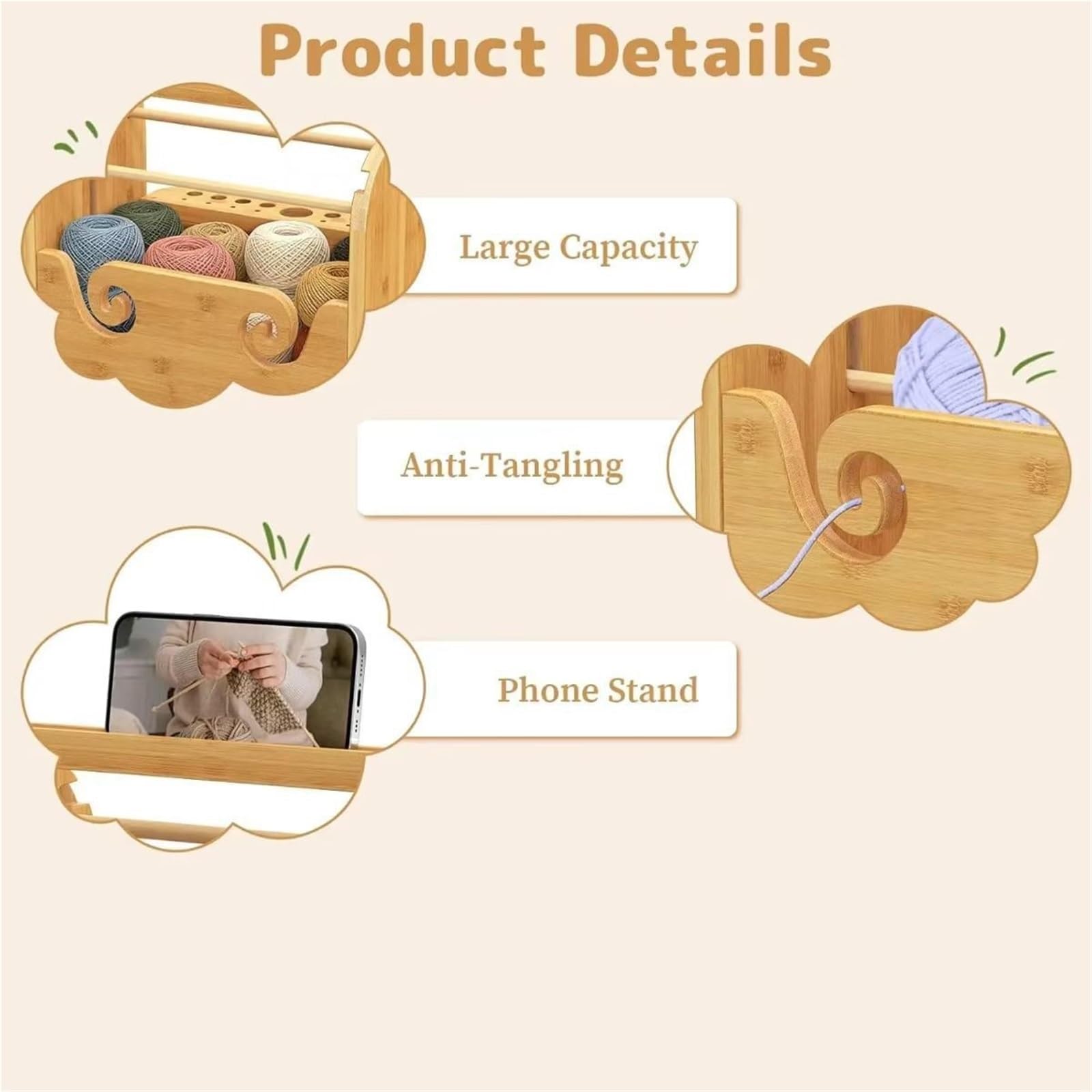 Porta gomitolo Portaoggetti for Filati con Supporto