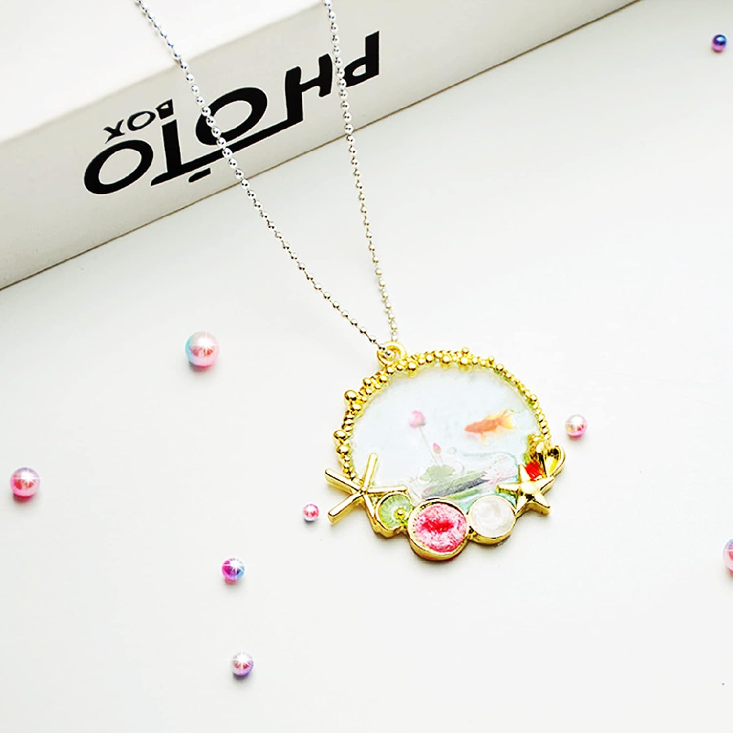 Allazone Open Bezel Charms, 32 PCS Sea Theme and Flower Open Bezels for Resin 16 Style Alloy Frame Pendants Gold Hollow Resin Frames for Resin Casting, Necklaces Earrings Making Supplies - Image 8