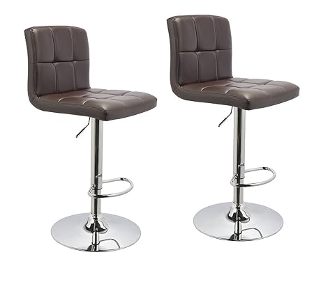 MBTC Cadbury Cafeteria Bar Stool Chair in Brown (Set of 2)