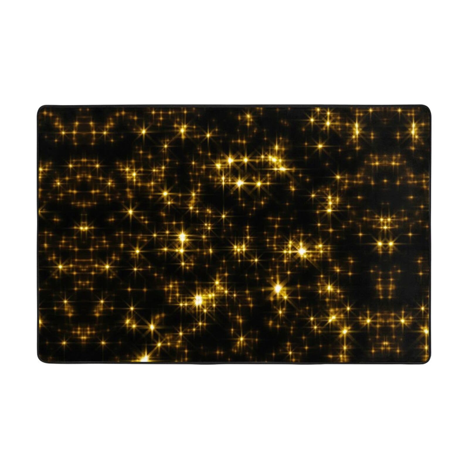 Tapis en flanelle absorbant haut de gamme design noir et doré pour salon